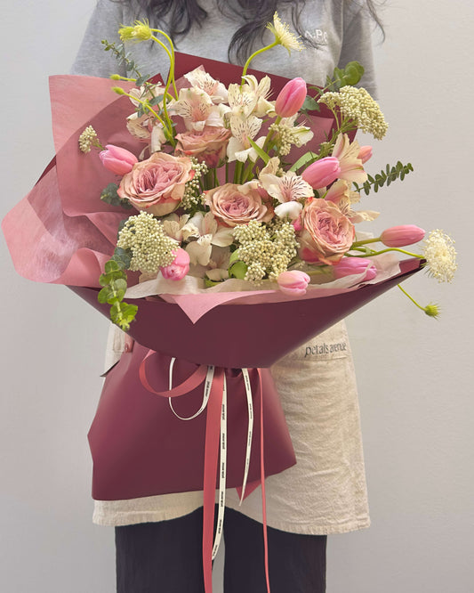 bright and vibrant tulip omakase carried