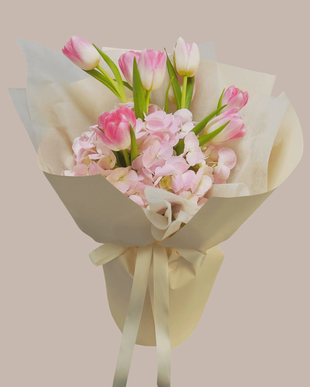 Tulip & Hydrangea Colour Theme Bouquet
