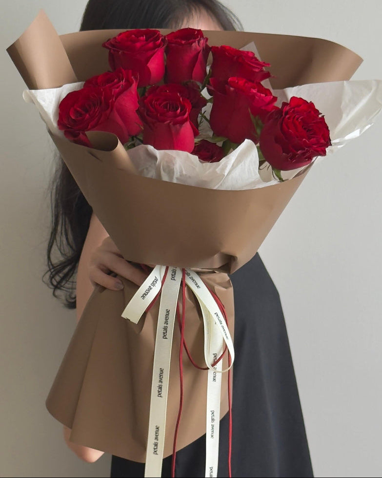 vibrant red roses in rich brown expressing romance and passion