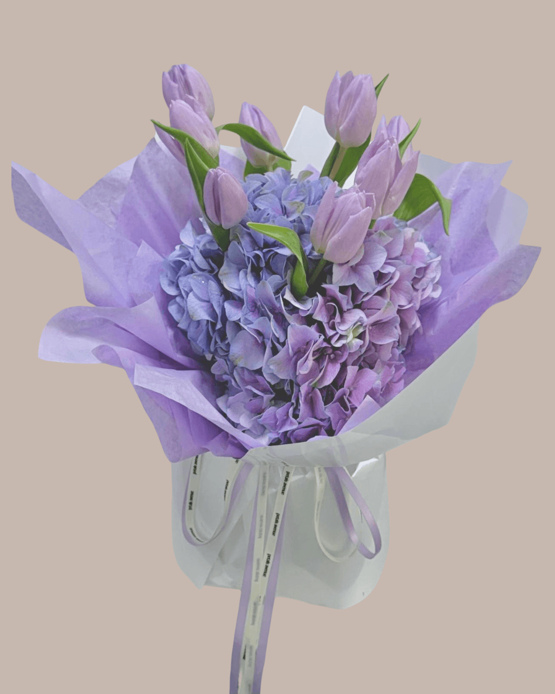 Tulip & Hydrangea Colour Theme Bouquet