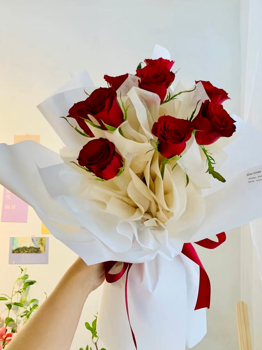 10 Stalks Red Rose Bouquet