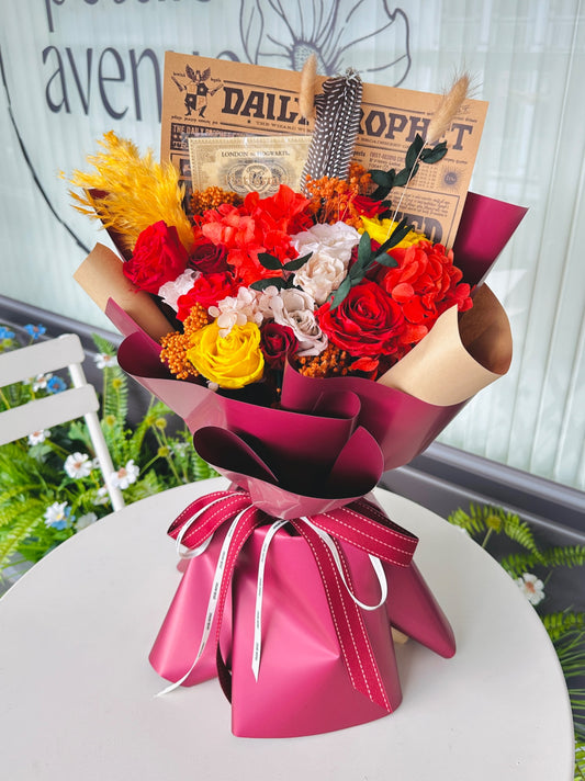 Harry Potter Gryffindor Theme Everlasting Roses Bouquet