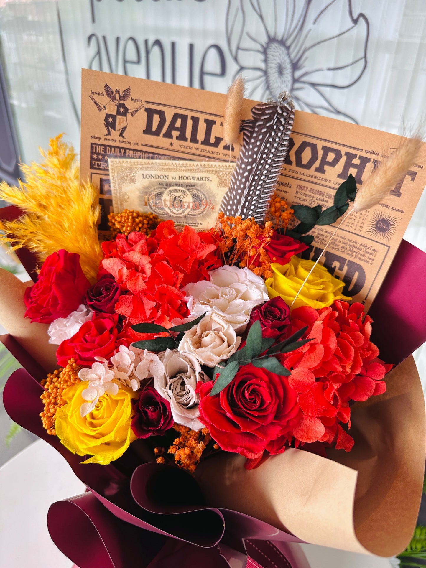 Harry Potter Gryffindor Theme Everlasting Roses Bouquet