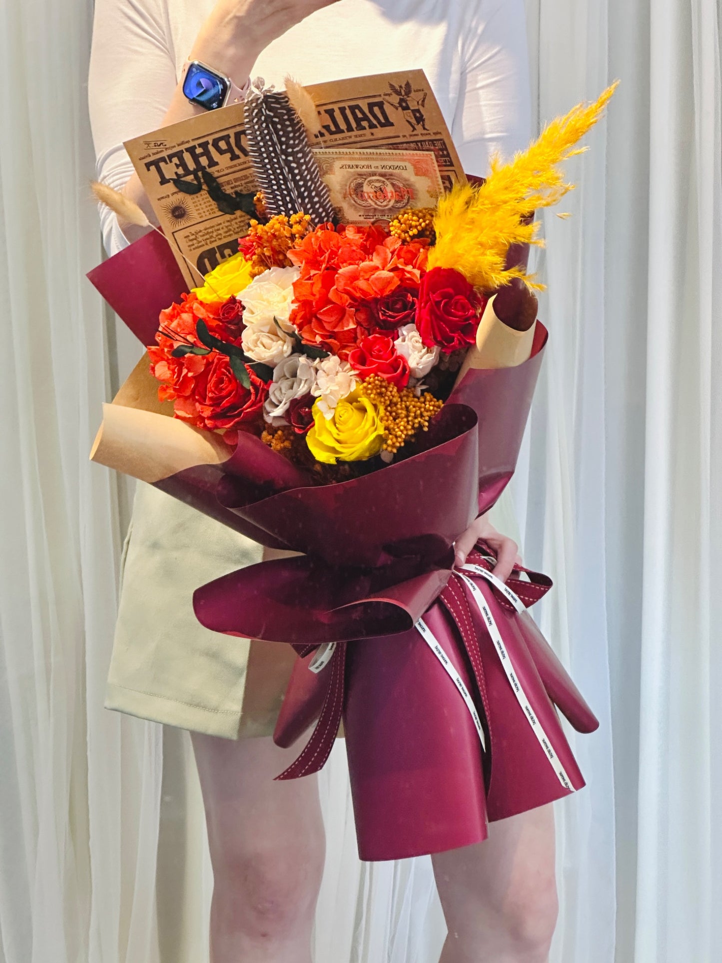 Harry Potter Gryffindor Theme Everlasting Roses Bouquet