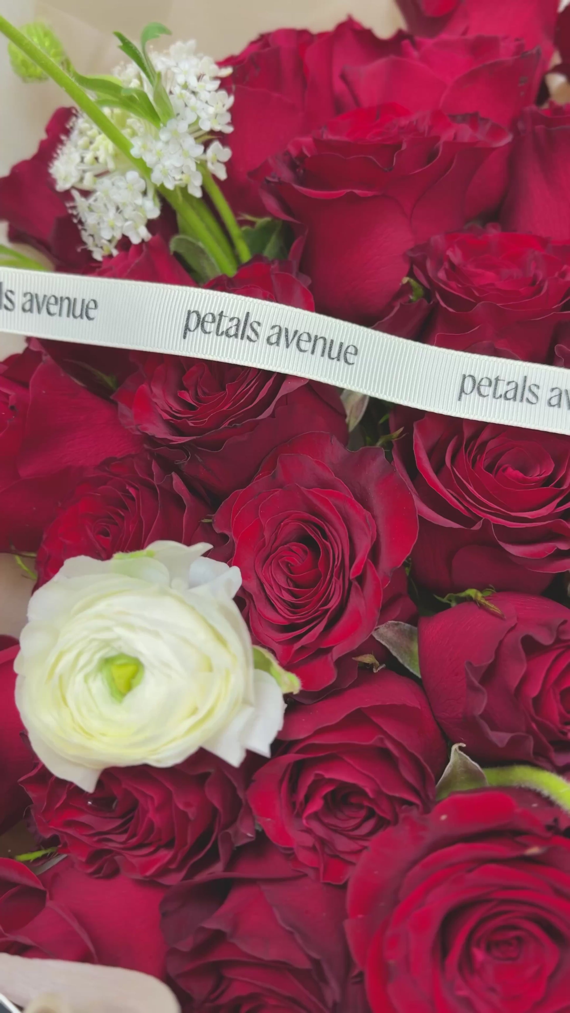 Beautifully arranged 36-stalk rose bouquet video